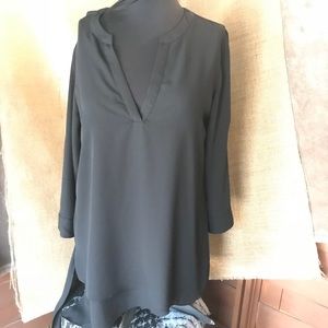 The Limited V Neck 3/4 Sleeve Black Blouse XS
